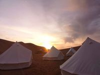 Tente cloche gonflable sans configuration, en tissu Oxford, 4 saisons, coupe-vent, yourte pop-up avec cheminée, pour le glamping