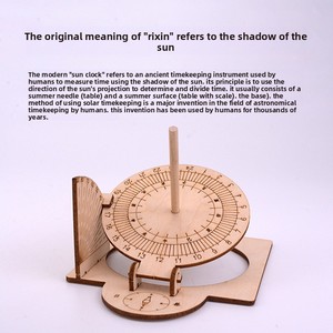Kit Fai-da-Te Multifunzione per Orologio Solare in Legno, Modello Gnomone, Esperimento Scientifico, Giocattolo Educativo Pratico, Progetto di Astronomia STEM per Scuole - Product Image 2