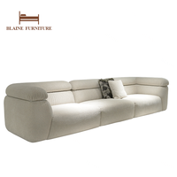 Ensemble de canapés modulaires d'angle BLAINE Original 255, style nordique moderne, en tissu blanc, pour appartement et villa, garantie de 3 ans