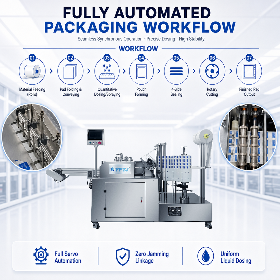 Sample Order Pad Automatic 4 Lanes Antiseptic Swab Packaging Machine Hospital Sterile ...