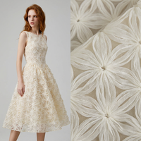 Tissu en ruban brodé ajouré respirant, petit et exquis, en poly/nylon, pour la production de vêtements féminins