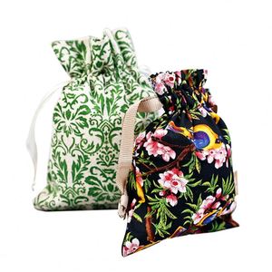 Eco Canvas Printed Cotton Linen Draw String <b>Bags</b> <b>Gift</b> Packaging Custom Logo Small Drawstring <b>Bag</b> - Product Image 3