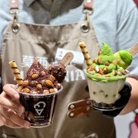 Vaso de Plástico Desechable AT PACK Personalizado de 92 mm 7 oz para Yogur, Helado, Pastel, Postre, Malteada, de PP PET Transparente con Tapas de Pared Simple