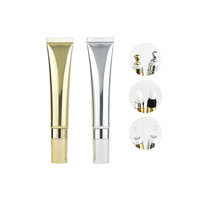 Tube cosmétique mat rouge pêche 15g, tube de crème pour les yeux/rouge à lèvres 15ml en alliage de zinc/céramique/gouttelette/tête de pompe, tubes à lèvres liquides