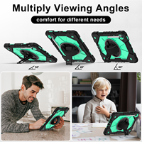 Étui antichoc robuste pour Samsung Tab S9 S9FE S10FE S10 Lite PC+Silicone avec support rotatif, porte-stylet, bandoulière et dragonne