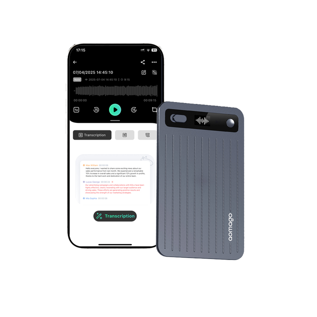 64GB AI Meeting Recorder Smart Office Productivity Device MP3 Audio Aluminum Alloy 18h for Business Sessions Corporate Workflow