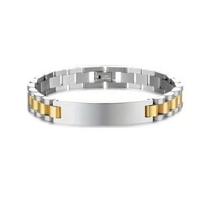 <span class=keywords><strong>Bracciale</strong></span> da Uomo di Alta Qualità con <span class=keywords><strong>Nome</strong></span> Personalizzato Inciso, Placcato in Oro 18K, Nuovo Stile in Acciaio Inossidabile - Product Image 5