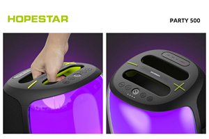 Enceinte portable HOPESTAR PARTY500, enceinte de fête 100W, <span class=keywords><strong>karaoké</strong></span> extérieur, étanche IPX6, LED RGB, stéréo TWS avec deux microphones - Product Image 3