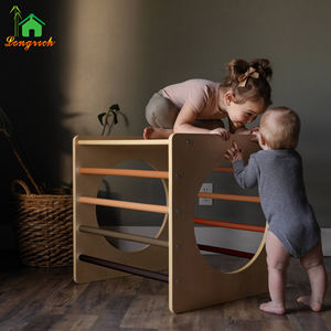 <span class=keywords><strong>Arche</strong></span> en <span class=keywords><strong>bois</strong></span> pour enfants, cadre d'escalade triangulaire avec toboggan, ensemble d'arbres pour plantes grimpantes - Product Image 5