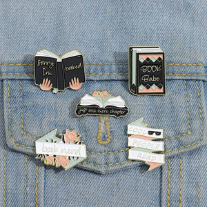 Libro <span class=keywords><strong>Nerd</strong></span> esmalte Pins personalizado Lo siento, estoy reservado broches insignias de solapa lectura divertida interés joyería regalo para niños amigos - Product Image 1