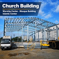 Bâtiments d'église préfabriqués GloStar en structure acier pour centre de culte, chapelle, salle religieuse et projets d'églises communautaires