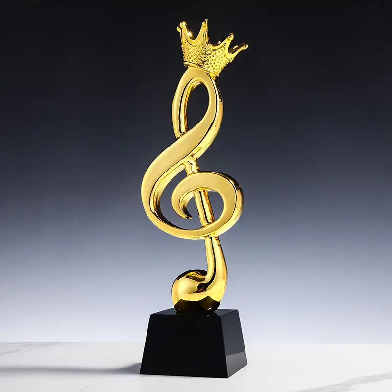 Trophée de musique en résine gravée par sublimation, vente en gros, trophée personnalisé, trophée créatif