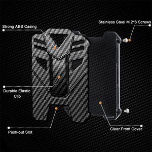 Funda vertical resistente para tarjetas de identificación con diseño de fibra de carbono, capacidad para 5 tarjetas, funda protectora para tarjetas bancarias de PC, transfronteriza - Product Image 4
