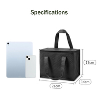 Sac isotherme pliable non tissé avec doublure en feuille d'aluminium, double fermeture éclair, imperméable, pour le transport en chaîne du froid