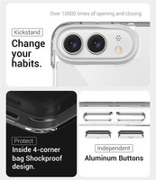 Coque de téléphone pliable transparente en PC rigide et TPU souple pour iPhone Duo, anti-rayures, antichoc, avec support