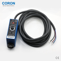 Capteurs optiques de la série CORON NT-RG22, détection de marques de couleur, lumière rouge-verte, zone active de 102 mm, sortie NPN, type de câble 10-30 VDC