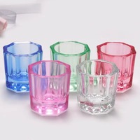 Offre Spéciale : Outil à Ongles, Poudre Acrylique Liquide pour Nail Art, Mini Bol, Tasse en Verre Cristal Colorée pour Nail Art