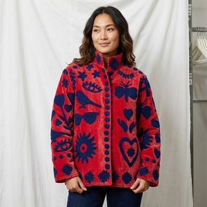 Sujani Ladies' Reversible Velvet Cotton Jacket Custom Logo <b>Quilted</b> Bomber Varsity Style Autumn Mandarin Collar Full Sleeve Hand - Product Image 1