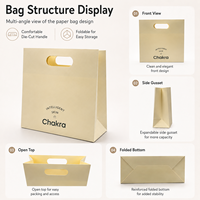 Tas Kertas Putih Custom, Finishing Halus, Pegangan Die-Cut & Alas Lipat untuk Branding Premium