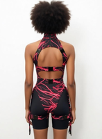 Pakaian Monokini Seksi Custom OEM dengan Potongan Cutout, Pakaian Karnaval Hari Senin, Bodysuit Leher Tinggi dengan Ritsleting dan Gesper Logam, Grosir untuk Festival