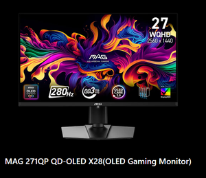 Vente en gros de moniteur MSI MAG 271QP QD-OLED X28 2K 280Hz QD-OLED, 0,03 ms, compatible G-SYNC, FreeSync Premium Pro, garantie de 3 ans contre les dégradations - Product Image 3