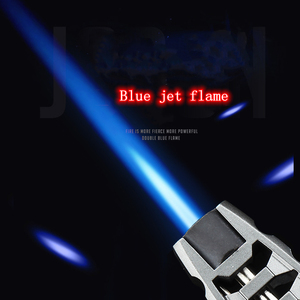 Chất Lượng Cao Kim Loại Màu Xanh Máy Bay Phản Lực Ngọn Lửa Ngọn Đuốc Nhẹ Hơn Refillable Hàn Súng Nhẹ Hơn Với Khóa An Toàn - Product Image 2