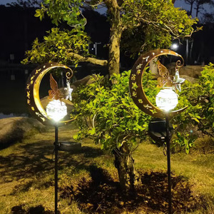 Lámpara Solar de Jardín con Forma de Luna y Estrella, Decoración Exterior LED, Resistente al Agua, Iluminación de Paisaje con Energía Solar - Product Image 2