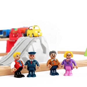 Treno Set educativo assemblato per bambini giocattolo stile <span class=keywords><strong>stazione</strong></span> <span class=keywords><strong>ferroviaria</strong></span> con locomotiva elettrica modello ferroviario giocattolo Slot in legno di alta qualità - Product Image 5