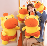 Ensemble de jouets en peluche Capybara Parent et Bébé, avec museau orange et yeux somnolents, poupée en peluche, OEM ODM, vente en gros personnalisée en vrac
