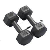 Équipement de musculation personnalisé Mancuernas Kurzhantel Ensemble d'haltères pour homme Ensembles d'haltères hexagonaux en caoutchouc noir