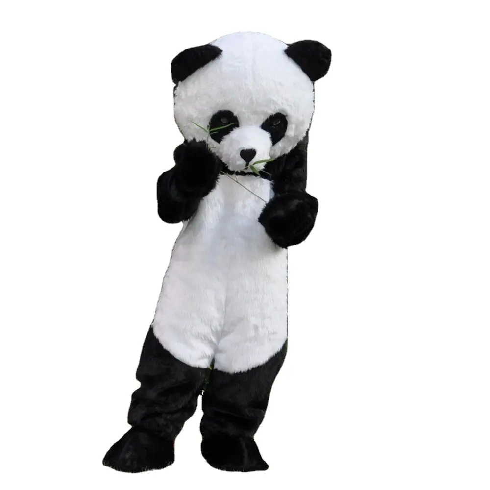 Penjualan terlaris kostum lengkap maskot panda lembut kustom kostum dewasa kartun hewan untuk acara kejutan