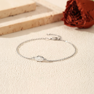 2026 Niche Luxury <b>Solid</b> S925 Sterling <b>Silver</b> Single Pearl Thin <b>Bracelet</b> For Women Minimal Elegant Adjustable Wrist Jewelry - Product Image 5