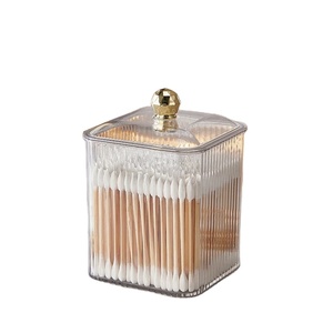 Transparent Plastic Eco-Friendly Desktop Dustproof Single Compartment Organizer for Cotton Swabs <b>Toothpicks</b> Dental Floss - Product Image 1