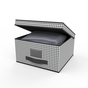 Articles ménagers bacs de rangement pliables avec couvercles boîte de rangement empilable avec poignées imprimé paniers à jouets pliants pour jouets vêtements - Product Image 1