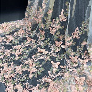 3D Dos Tonos Mariposa Bordado Encaje Malla Poliéster Tela Dentelle En Maille <span class=keywords><strong>Brod</strong></span>ée Papillon Vestido de Novia Mujer Ropa - Product Image 6