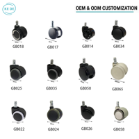 Roulettes pivotantes conductrices ESD antistatiques pour chaise de bureau, vente en gros, OEM ODM personnalisées, noires, 50 mm (2 pouces)