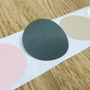 Foil Embossed Sticker Label Custom Textured Labels Round Design Printing Seal Stickers For Bottles