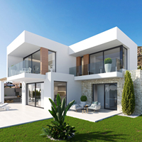 Villa Préfabriquée Clé en Main Maison de Luxe Moderne Villas de Luxe Préfabriquées Petites Maisons Préfabriquées Villas en Acier Léger 5 Chambres