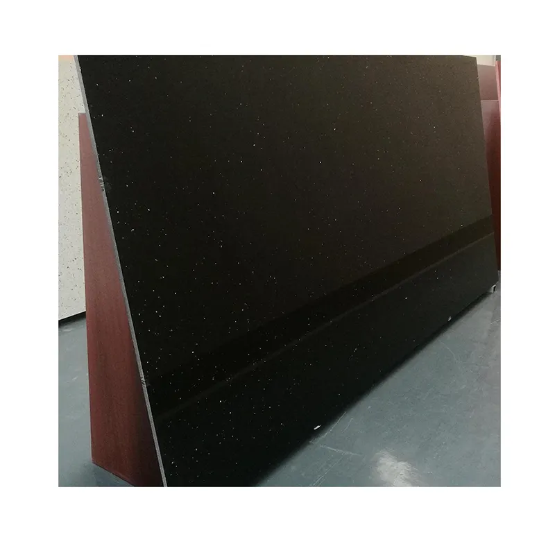 Crystal Style Schwarze Farbe Künstliche Quarz steinplatte Quarz platte Kunststein HIC Quarz Große Bodenfliesen