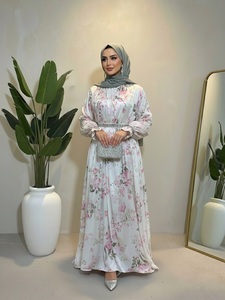 Vestido Maxi Estampado Loriya, Cómodo <span class=keywords><strong>para</strong></span> Uso Diario, Abaya Musulmana, Vestido Largo Modesto <span class=keywords><strong>para</strong></span> Mujer, Estilo Islámico Informal - Product Image 1