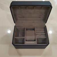 Mieux populaire chaud petit carré montre pour hommes boîte nouvelle mode unique en cuir PU éponge doublure personnalisable gaufrage pour carré
