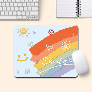 Tapis de souris créatif avec motif de sourire arc-en-ciel, antidérapant, pour claviers d'ordinateurs portables - Product Image 6