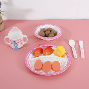 Ensemble de <span class=keywords><strong>vaisselle</strong></span> pour enfants en mélamine, directement de l'usine, design créatif de dessins animés, assiette à compartiments, bol, tasse, cuillère, ensemble cadeau - Product Image 3