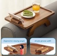 Plateau d'accoudoir de canapé 360 support de téléphone rotatif Table de collation pliante différentes largeurs formes d'accoudoir plateaux de rangement pour bras de canapé