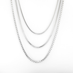 Hip Hop aragosta catenina catena scatola in acciaio inox <span class=keywords><strong>argento</strong></span> oro quadrato perla Extender catena lunga catena sottile collana a catena - Product Image 5