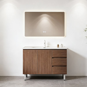 Nouvelle armoire de salle de bain avec lavabo en céramique intégré, lavabo moderne et simple pour salle de bain - Product Image 4