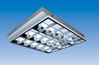 Plafonnier LED encastré moderne en aluminium 60x60cm (2x2ft) avec grille de ventilation, compatible T8 G13, avec alimentation de secours