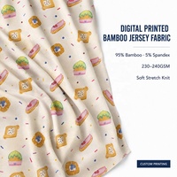 Tissu en jersey de bambou de qualité supérieure, imprimé numériquement sur mesure, pour vêtements de bébé, pyjamas, vêtements de détente