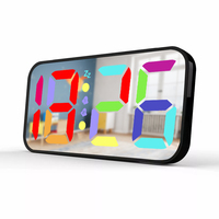 Horloge de table numérique LED multicolore avec miroir, fonction snooze, réglage de la luminosité, grand écran, personnalisation en gros pour cosmétiques