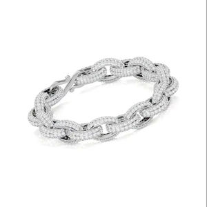 Premium 925 Sterling Silver Cuban Link Bracelet Lab Grown Moissanite Diamond Smooth Shine Minimal Jewelry - Product Image 4